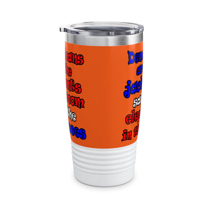 donkeys and elephants - Ringneck Tumbler, 20oz (orange)