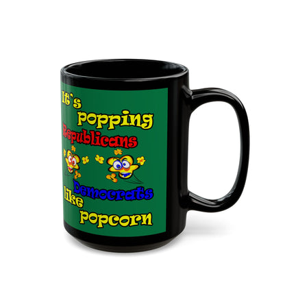 popping like popcorn - Black Mug (dark green)