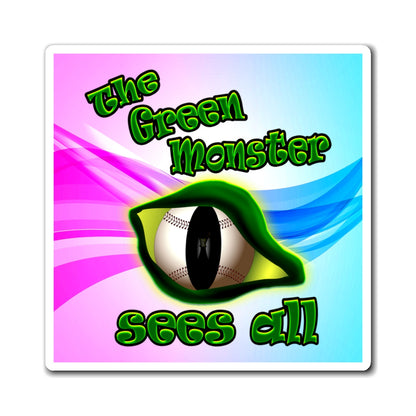 green monster - Magnets - (light blue-pink wave)