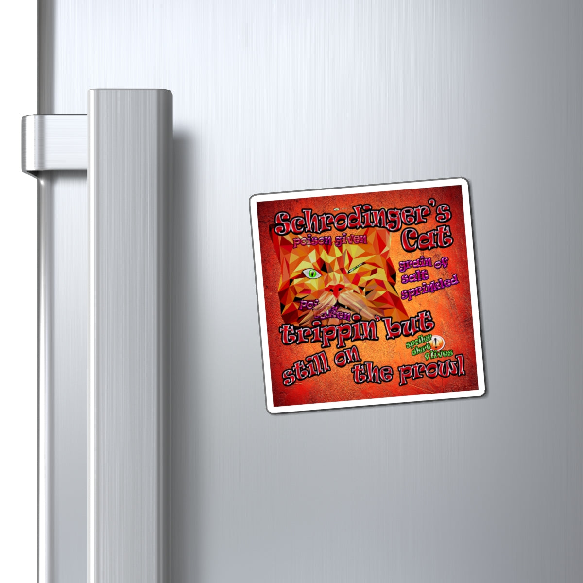 schrodinger's cat - Magnets - (burnt orange)