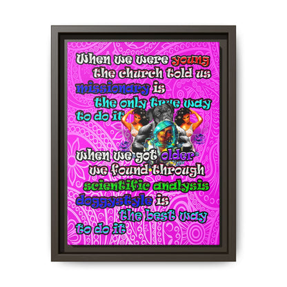 doggystyle - framed canvas art (pink swirl)
