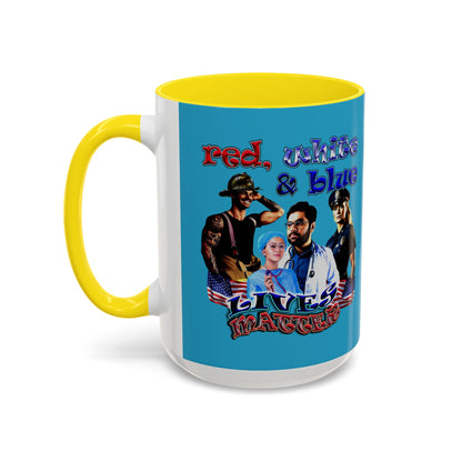rw&b lives matter - Accent Mug (turquoise)