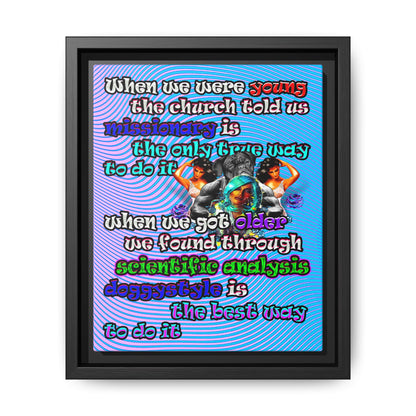 doggystyle - framed canvas art (light blue-purple wave)
