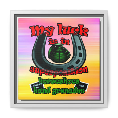 my luck - framed canvas art (color blur)