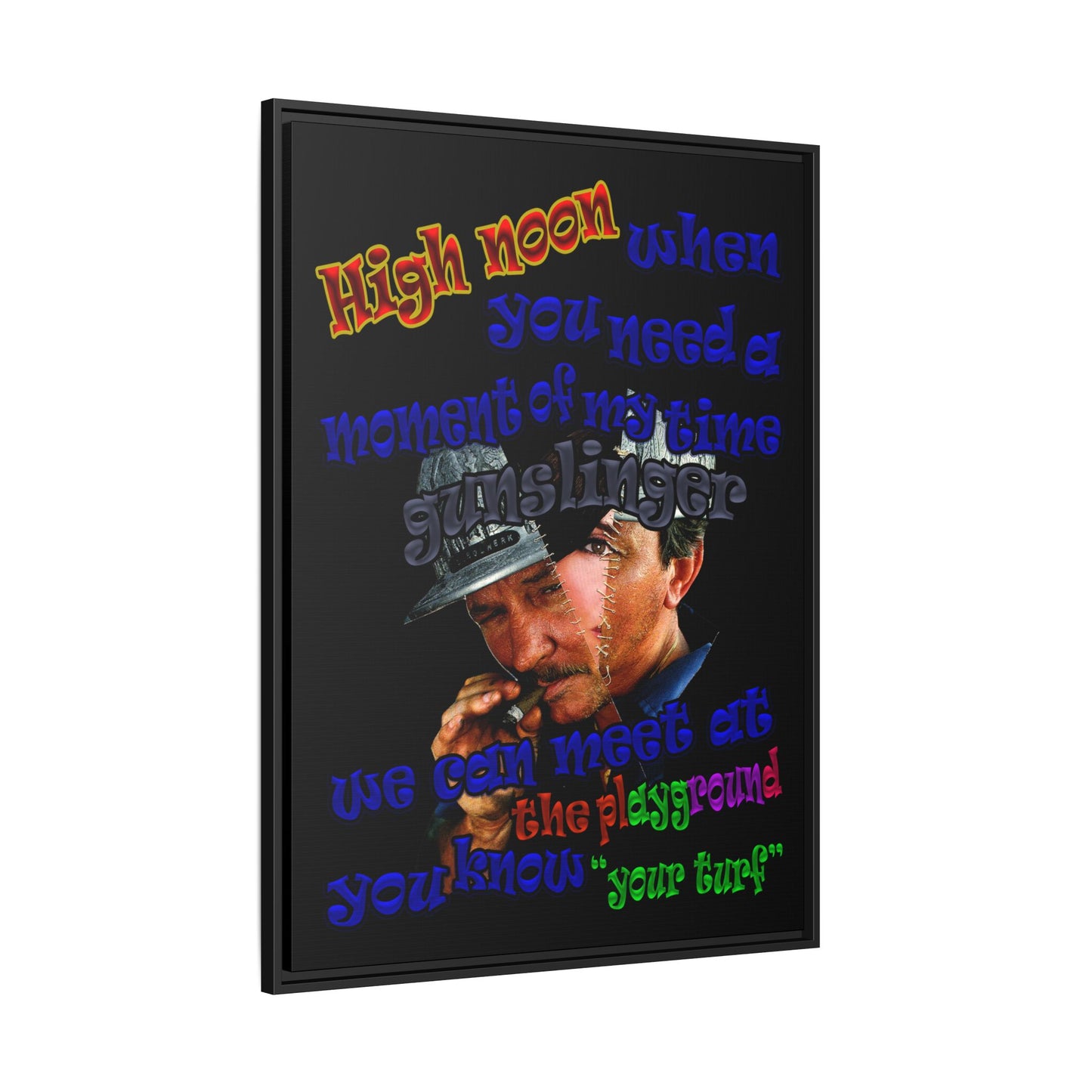 high noon - framed canvas art (black)