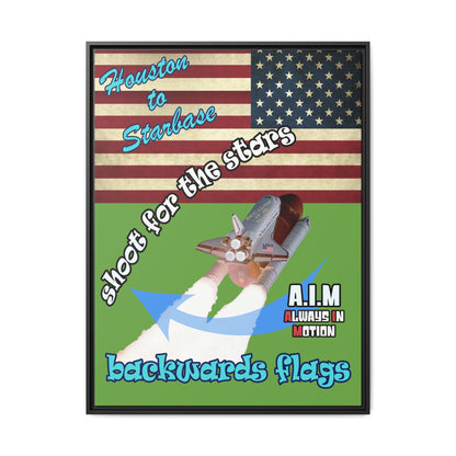shoot for the stars - framed canvas art (green)