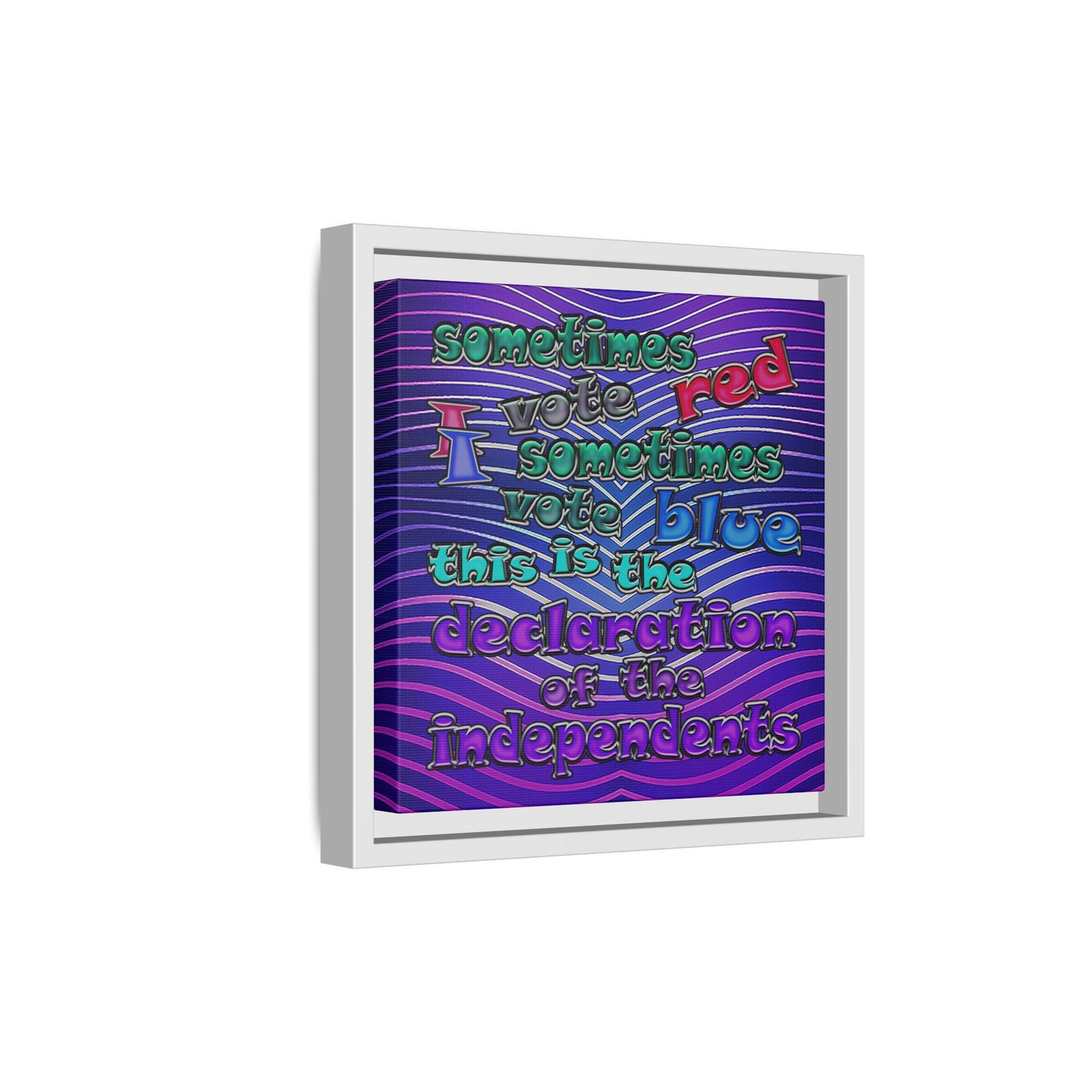 declaration of the independents - framed canvas art (purple wave)