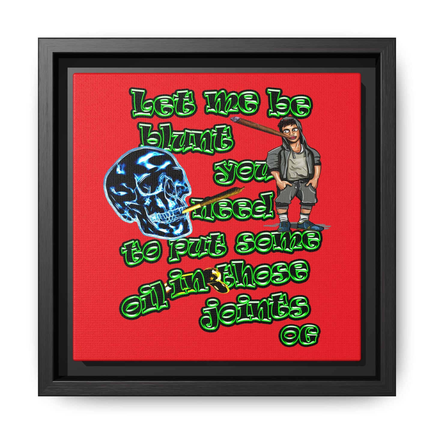 og - framed canvas art (red)