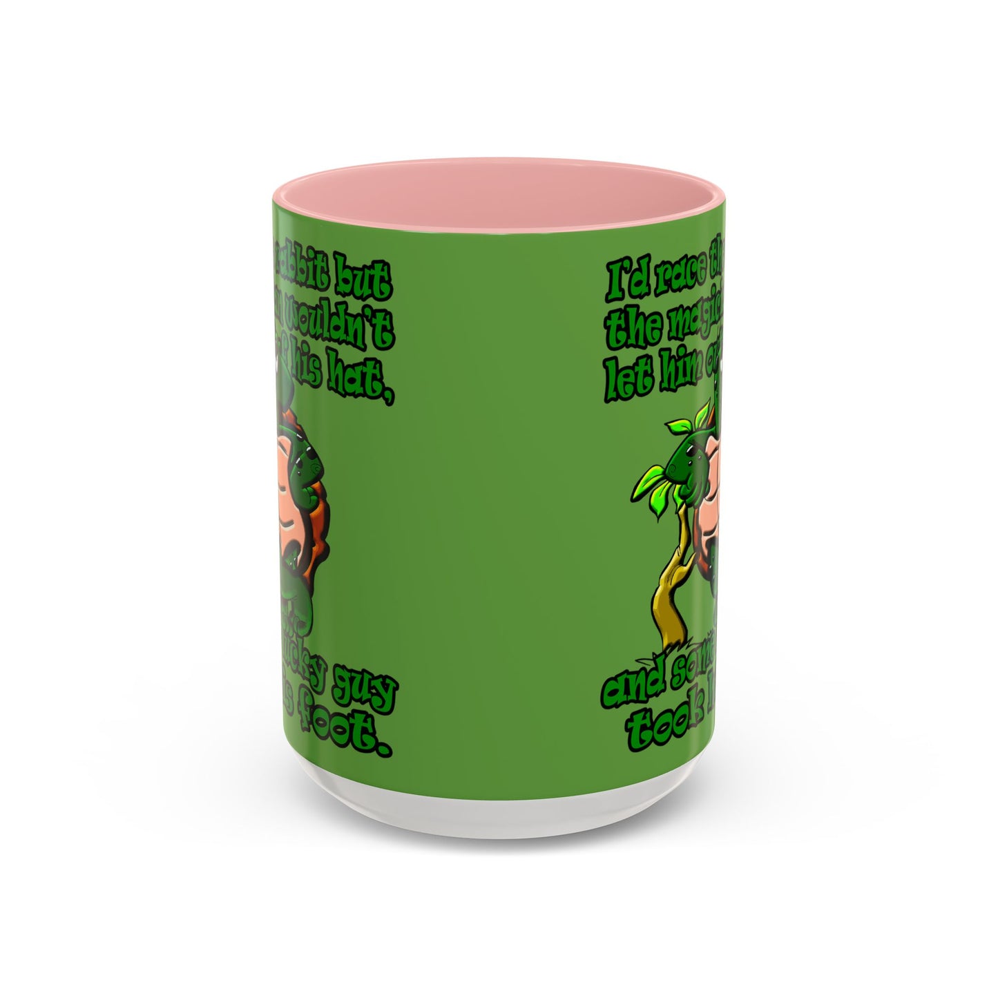 turtle race - Accent Mug (green)
