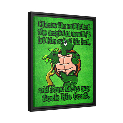 turtle race - framed canvas art (green turf)