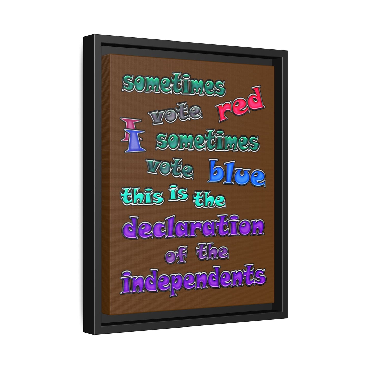 declaration of the independents - framed canvas art (brown)
