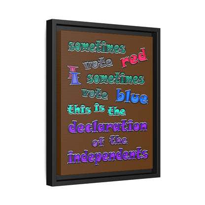 declaration of the independents - framed canvas art (brown)
