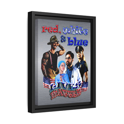 rw&b lives matter - framed canvas art (brushed nickel)