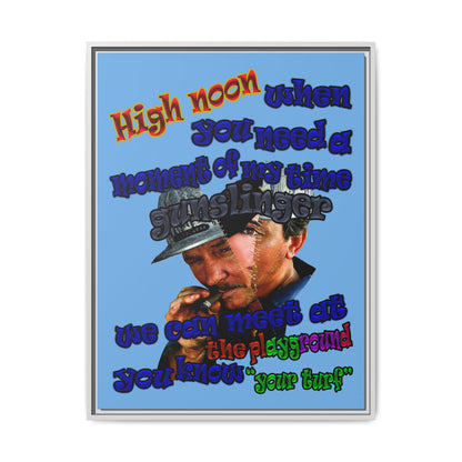 high noon - framed canvas art (light blue)