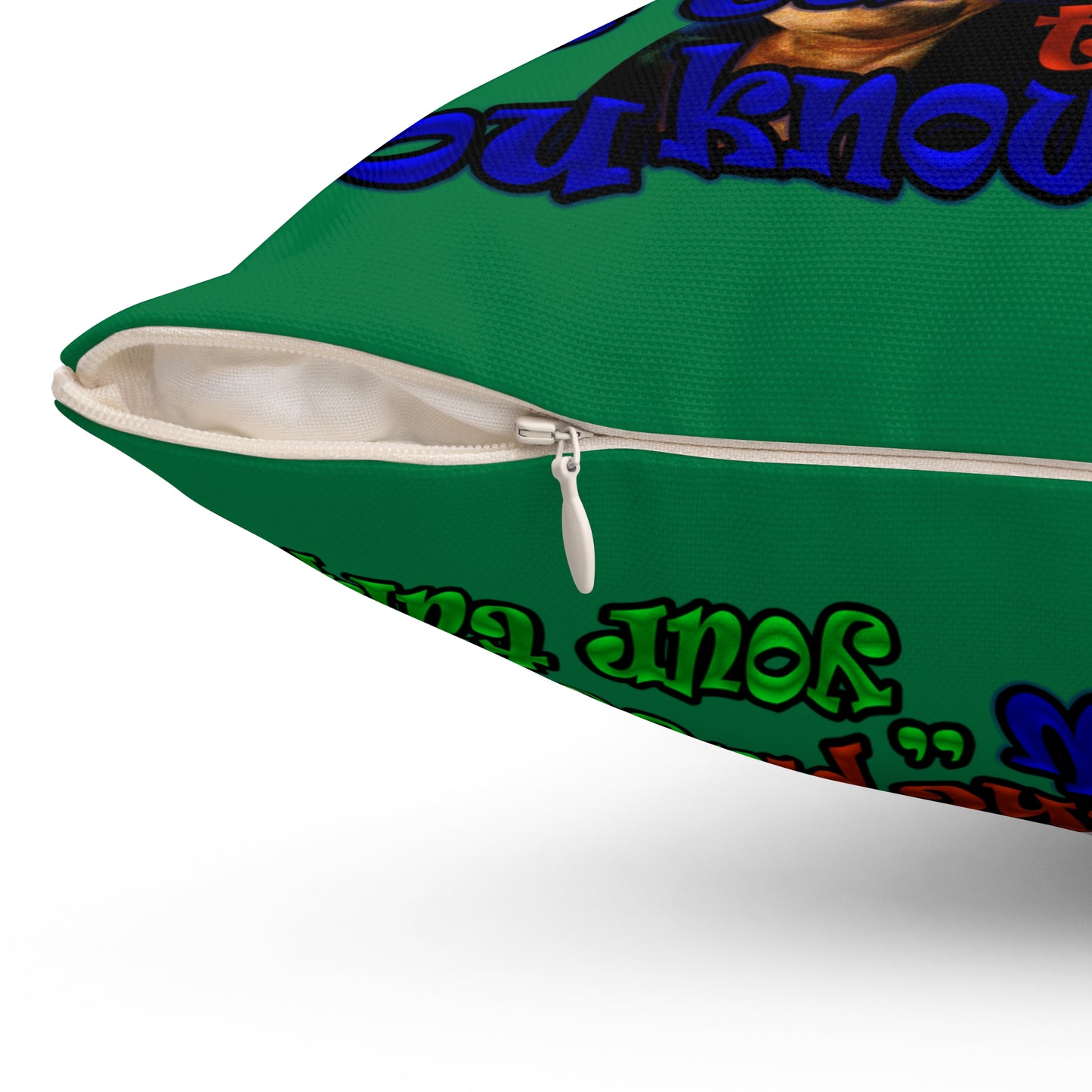 high noon - Spun Polyester Square Pillow - (dark green)