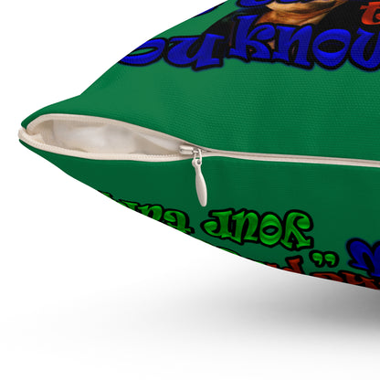 high noon - Spun Polyester Square Pillow - (dark green)