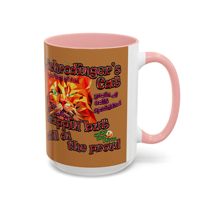 schrodinger's cat - Accent Mug (light brown)