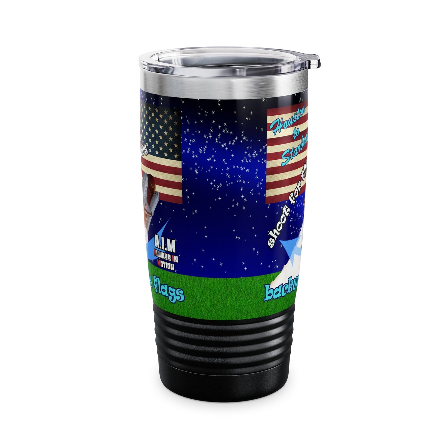 shoot for the stars - Ringneck Tumbler, 20oz ('snoops' background)