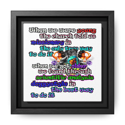 doggystyle - framed canvas art (white)