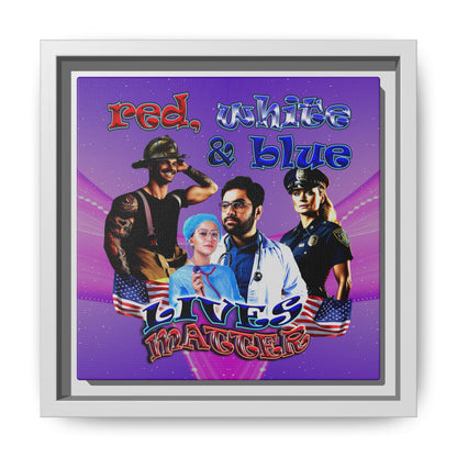 rw&b lives matter - framed canvas art (purple-pink wave)