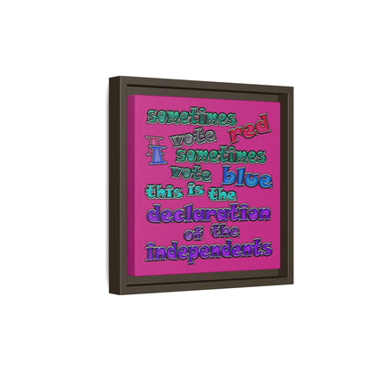 declaration of the independents - framed canvas art (pink)