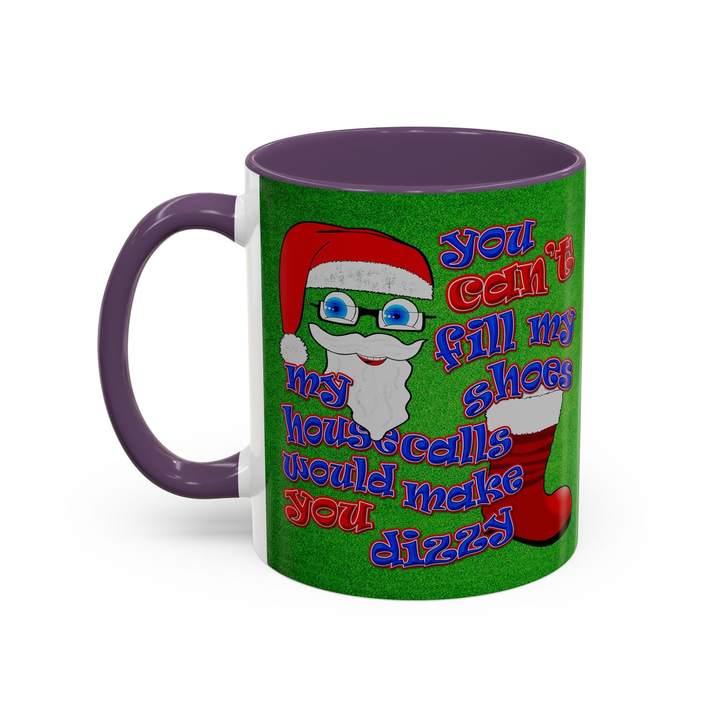 santa's shoes - Accent Mug (green turf)