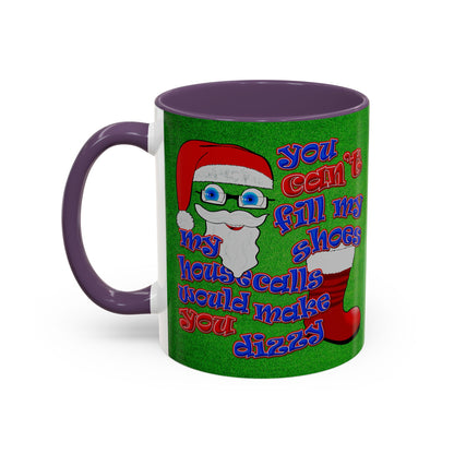 santa's shoes - Accent Mug (green turf)