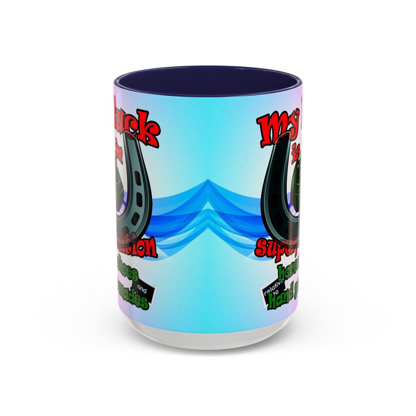 my luck - Accent Mug (light blue-pink wave)