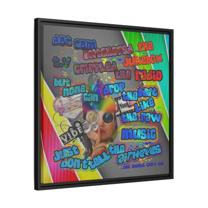 drop the beat - framed canvas art (rainbow split)