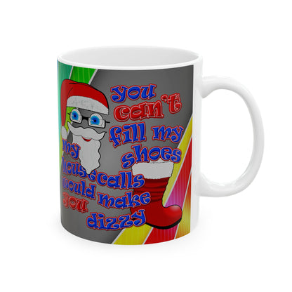santa's shoes - White Mug (rainbow split)