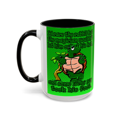 turtle race - Accent Mug (logo green)