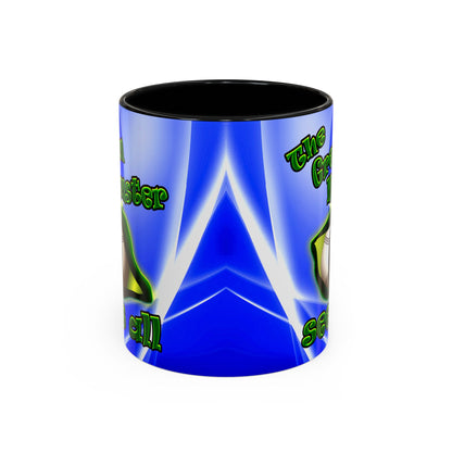 green monster - Accent Mug (blue-white wave)