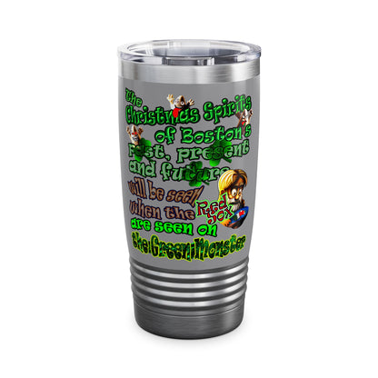 christmas spirits of boston - Ringneck Tumbler, 20oz (grey)