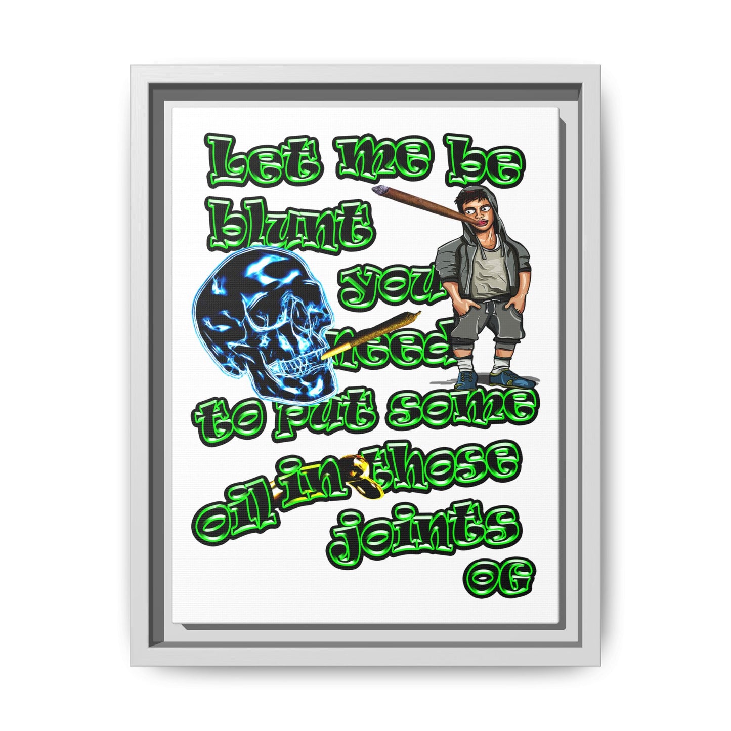 og - framed canvas art (white)