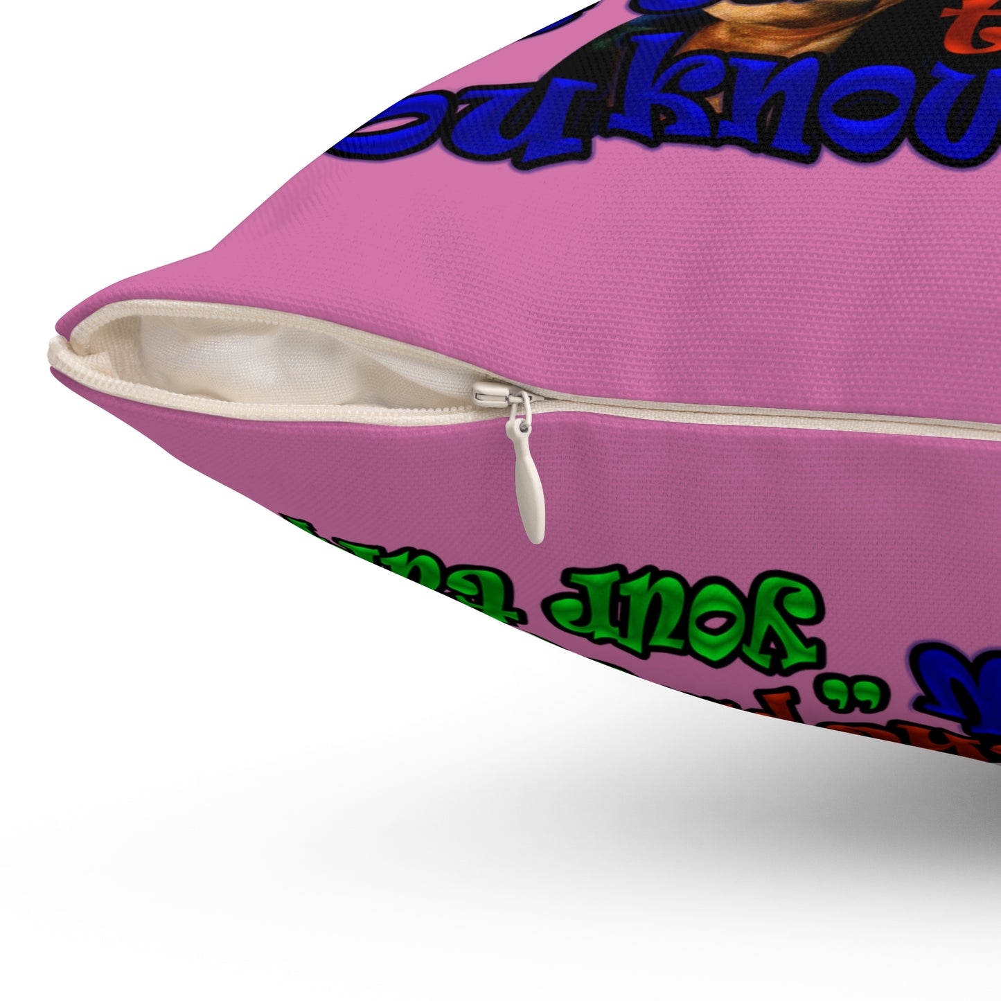high noon - Spun Polyester Square Pillow - (light pink)