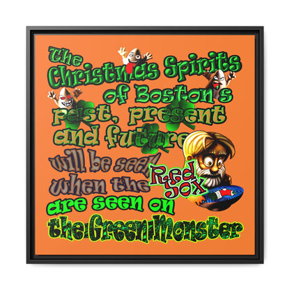 christmas spirits of boston - framed canvas art (crusta)