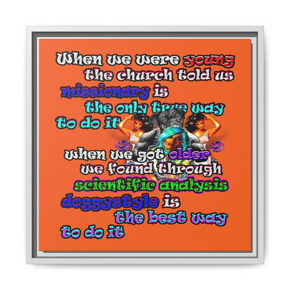 doggystyle - framed canvas art (orange)