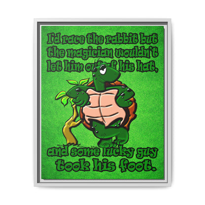 turtle race - framed canvas art (green turf)