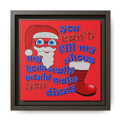 santa's shoes - framed canvas art (red)