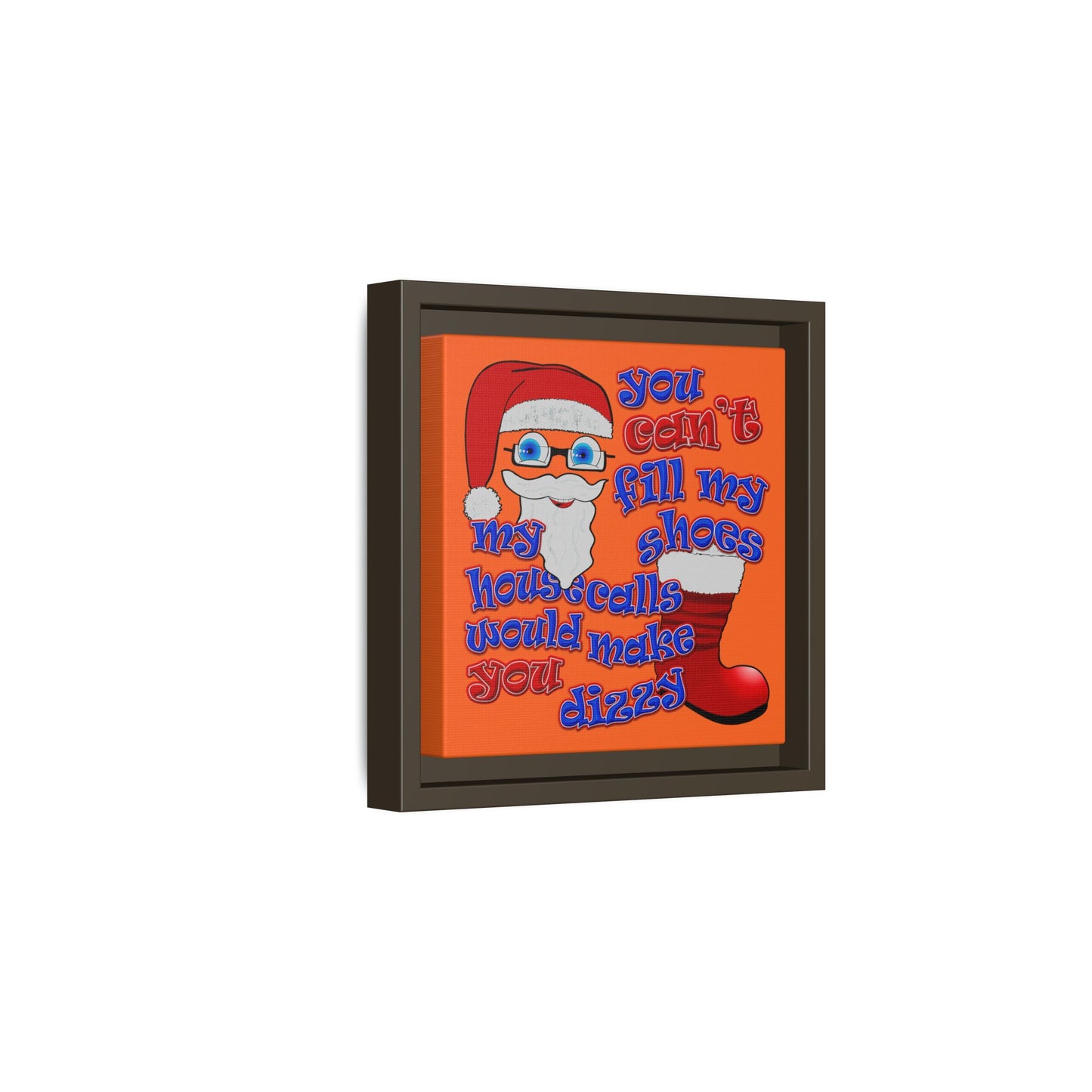 santa's shoes - framed canvas art (orange)