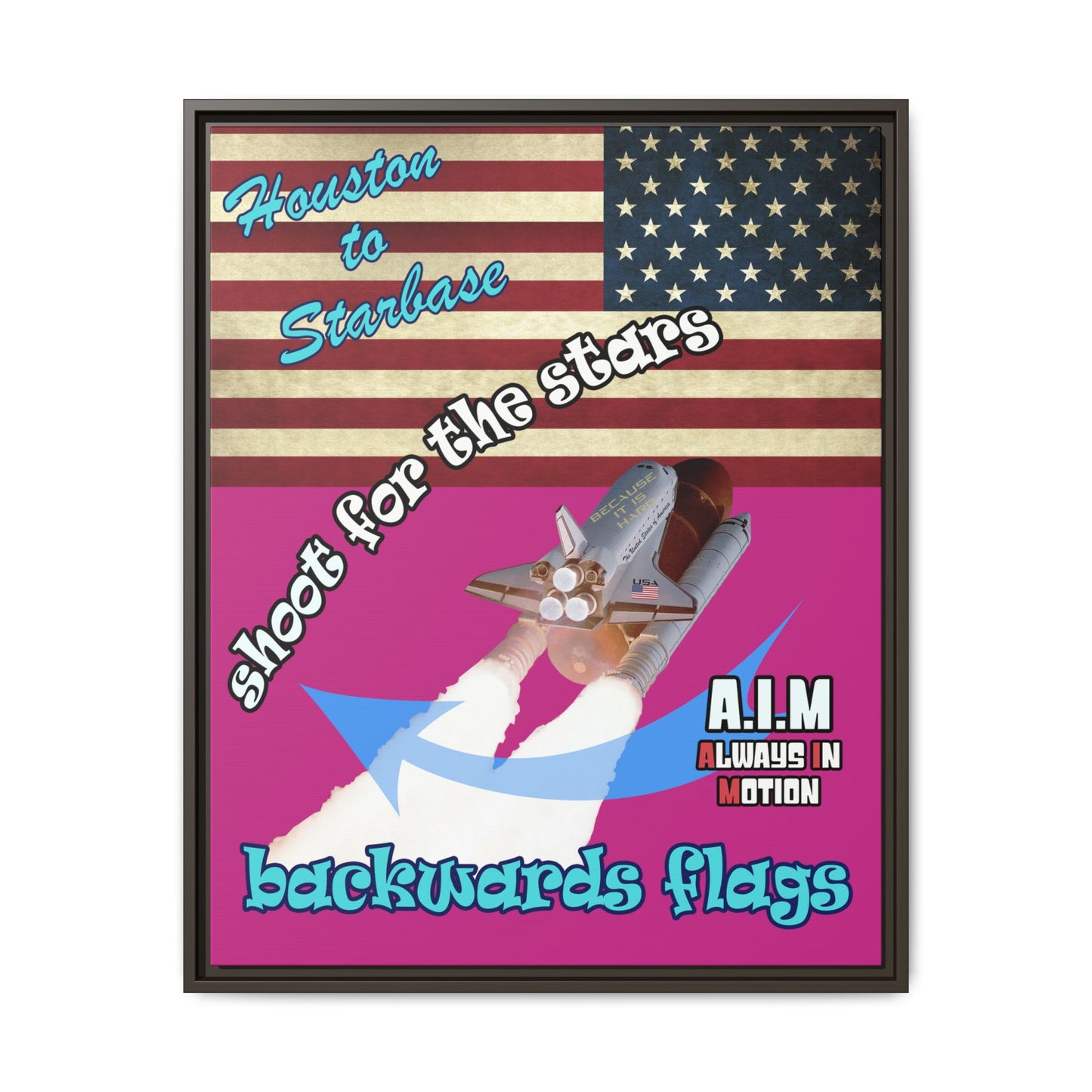 shoot for the stars - framed canvas art (pink)