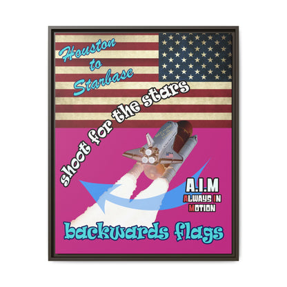 shoot for the stars - framed canvas art (pink)