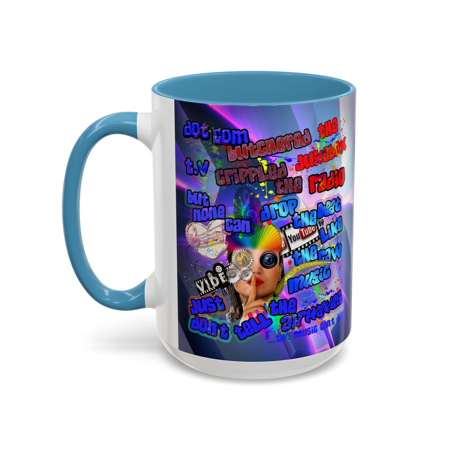 drop the beat - Accent Mug (grey-pink wave)