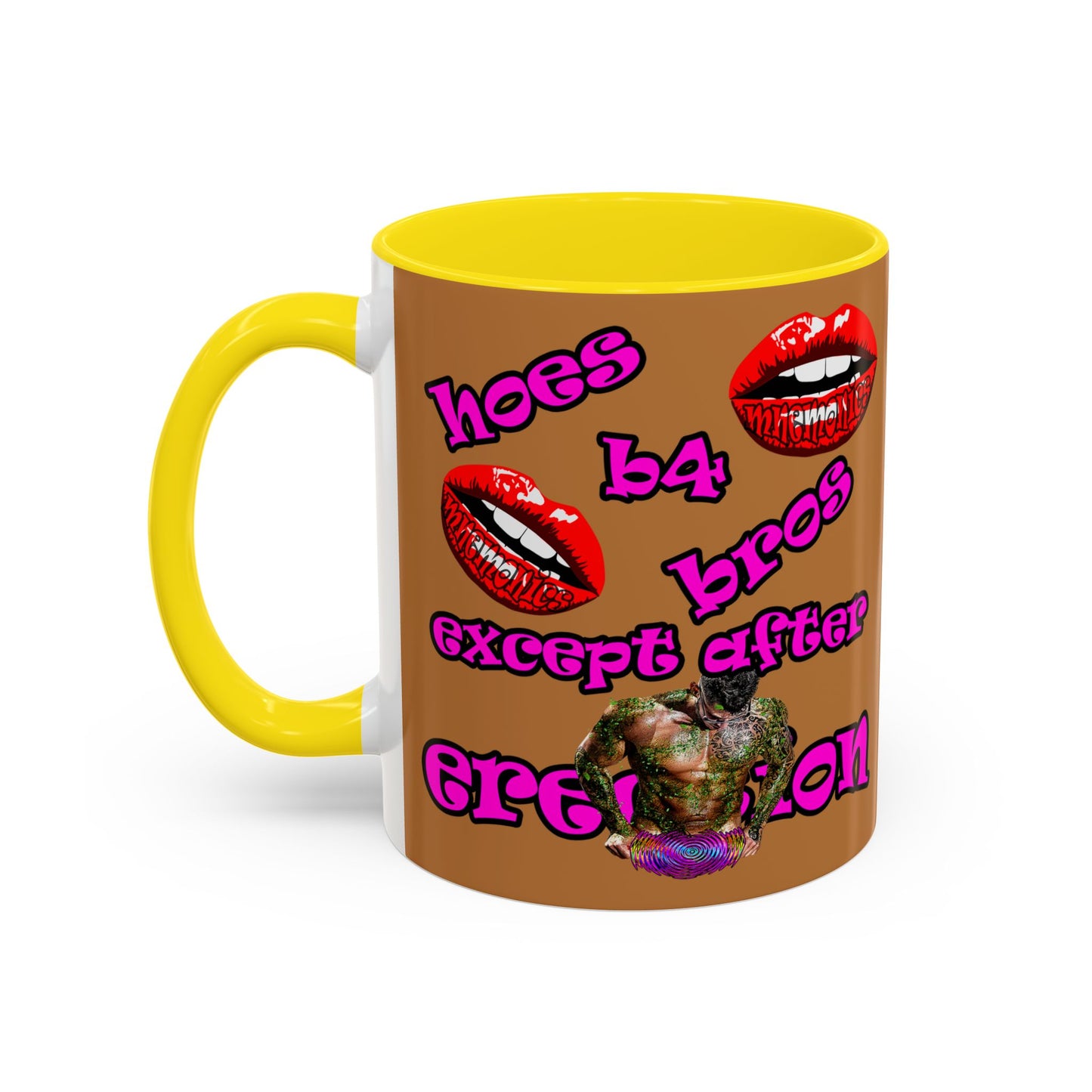 hoes b4 bros - Accent Mug (light brown)