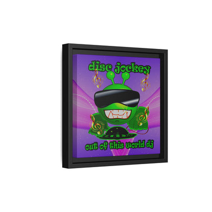 disc jockey - framed canvas art (purple-pink wave)