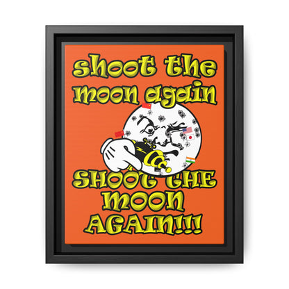 shoot the moon again - framed canvas art (orange)