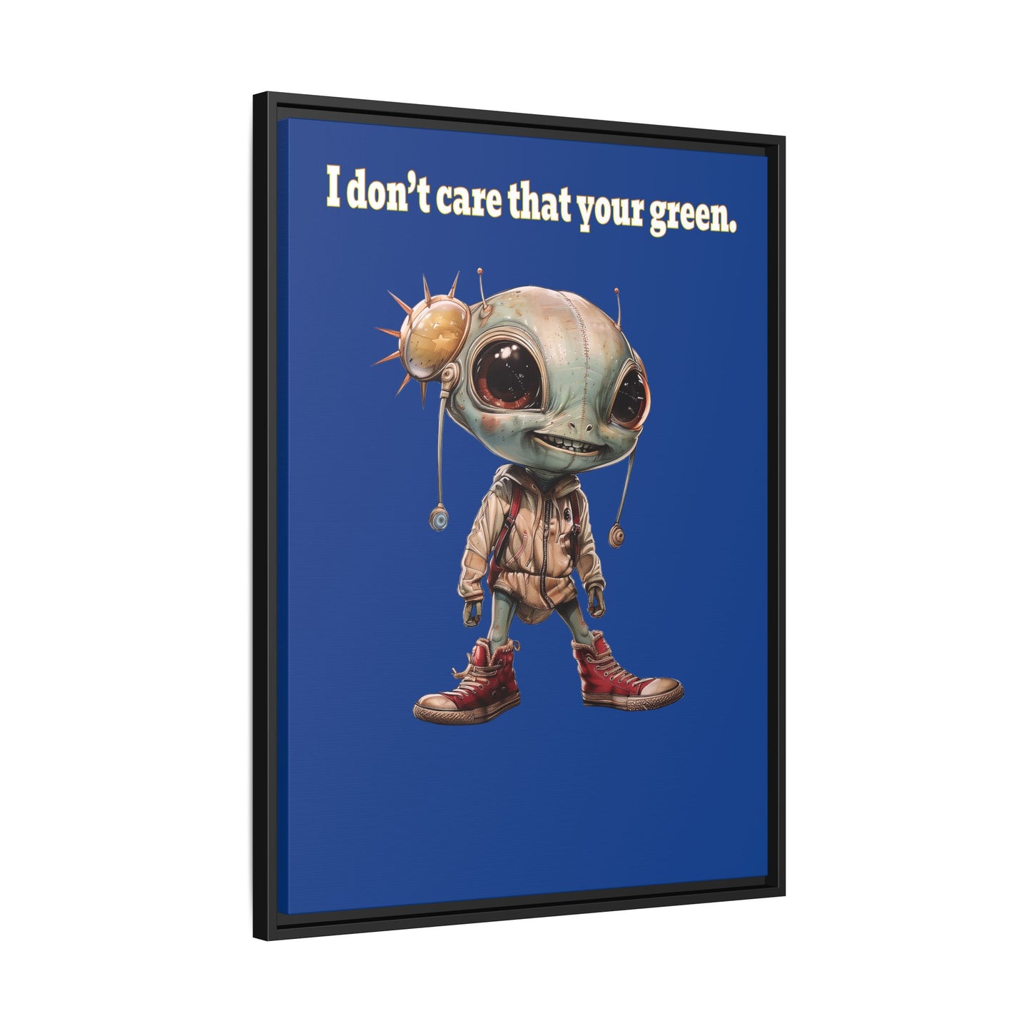 I don't care that your green - framed canvas art (dark blue)