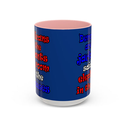 donkeys and elephants - Accent Mug (dark blue)