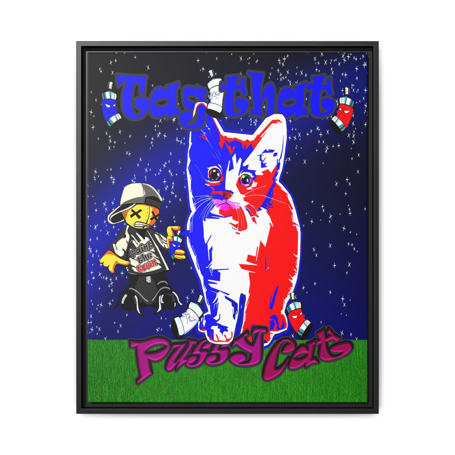 tag that - framed canvas art ('snoops' background)