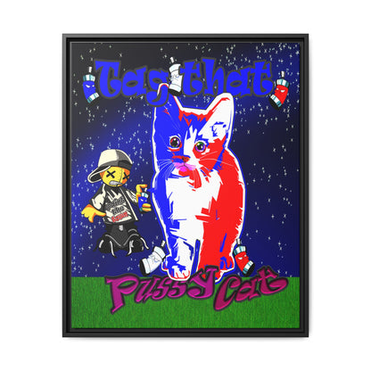 tag that - framed canvas art ('snoops' background)